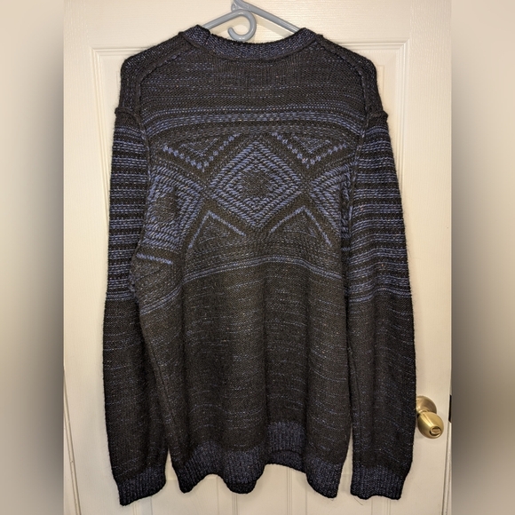 Hugo Boss Men's XXL Black Multicolored Cozy Comfort Wool Silk Blend Sweater - Picture 3 of 6